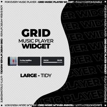 Grid Music Player Widget - Large - Tidy