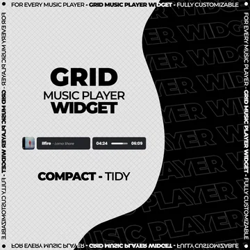 Grid Music Player Widget - Compact - Tidy