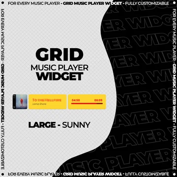 Grid Music Player Widget - Large - Sunny