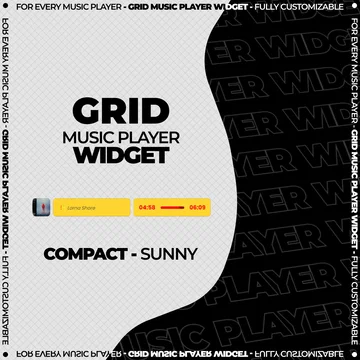Grid Music Player Widget - Compact - Sunny