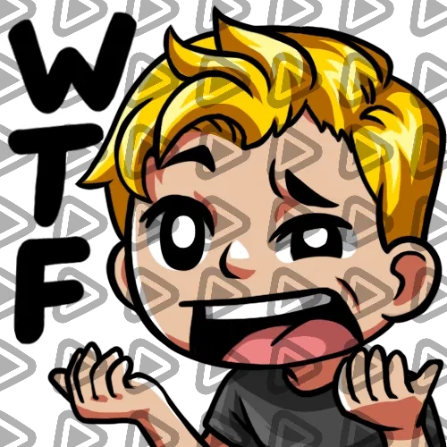 Streamer Male Blonde - WTF (Black) - Emote