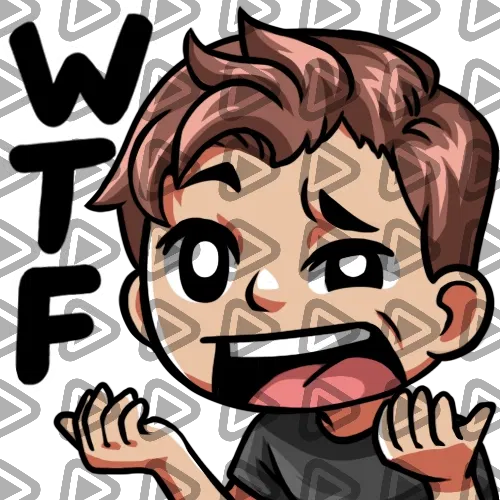 Streamer Male Brunette - WTF (Black) - Emote