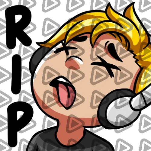 Streamer Male Blonde - RIP (Black) - Emote