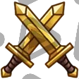 Golden crossed swords - Channel Point Badge