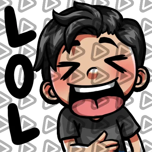 Streamer Male Black Haired - LOL (Black) - Emote