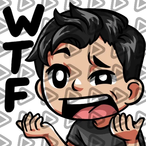 Streamer Male Black Haired - WTF (Black) - Emote