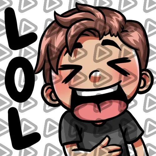 Streamer Male Brunette - LOL (Black) - Emote