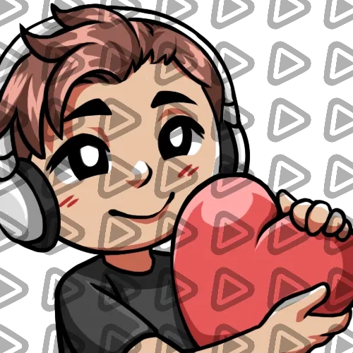 Streamer Male Brunette - LOVE (Black) - Emote
