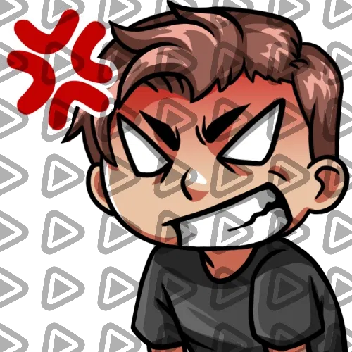 Streamer Male Brunette - RAGE (Black) - Emote