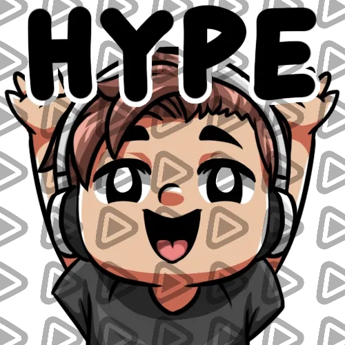 Streamer Male Brunette - HYPE (Black) - Emote