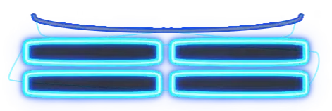 Neon Blue - Greenscreen 4 Panels
