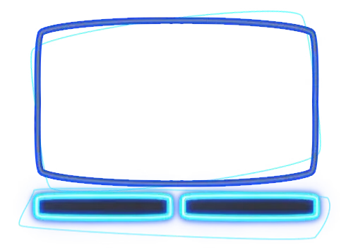 Neon Blue - Webcam 2 Panels