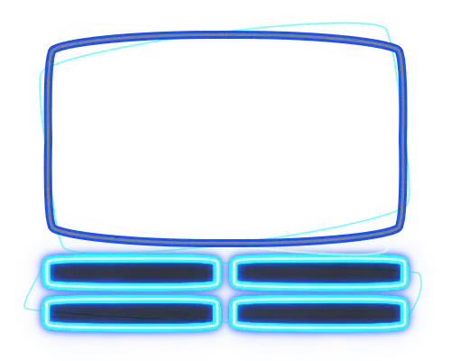 Neon Blue - Webcam 4 Panels