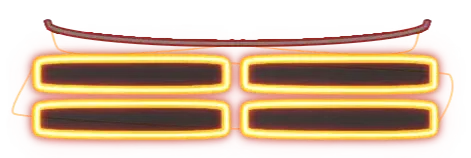 Neon Orange - Greenscreen 4 Panels