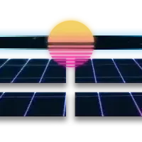 Synthwave - Greenscreen 4 Panels