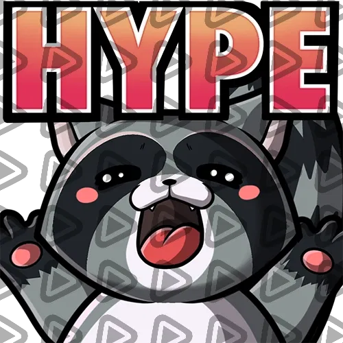 Raccoon - Grey - HYPE - Emote