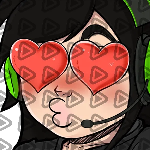 Streamer Female Black Haired - LOVE (Black) - Emote