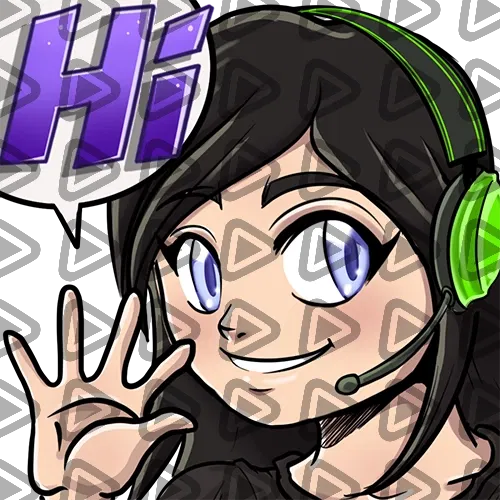 Streamer Female Black Haired - HI (Black) - Emote