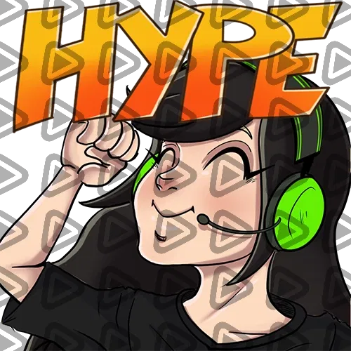 Streamer Female Black Haired - HYPE (Black) - Emote