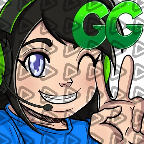 Streamer Female Black Haired - GG (Blue) - Emote