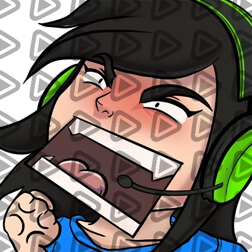 Streamer Female Black Haired - RAGE (Blue) - Emote