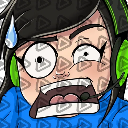 Streamer Female Black Haired - WTF (Blue) - Emote