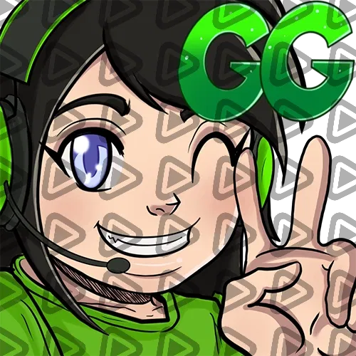Streamer Female Black Haired - GG (Green) - Emote