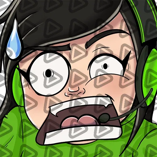 Streamer Female Black Haired - WTF (Green) - Emote