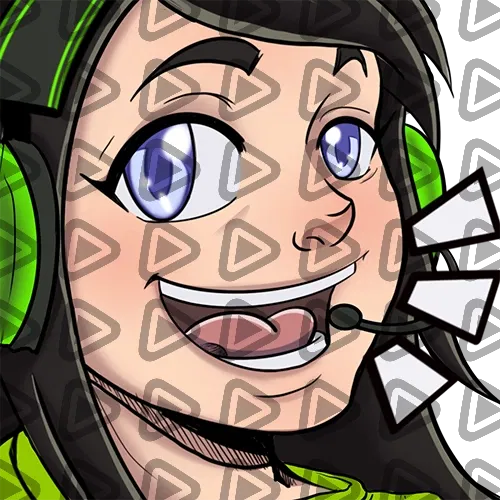 Streamer Female Black Haired - LOL (Green) - Emote
