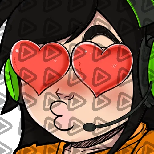 Streamer Female Black Haired - LOVE (Orange) - Emote