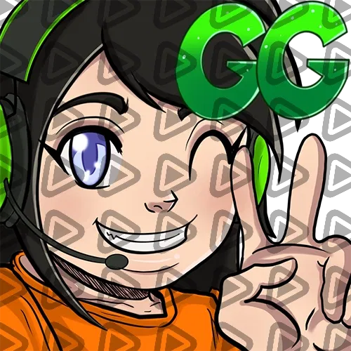 Streamer Female Black Haired - GG (Orange) - Emote