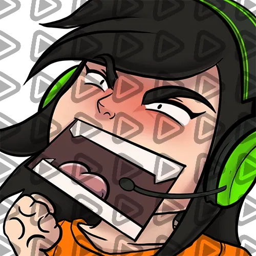 Streamer Female Black Haired - RAGE (Orange) - Emote