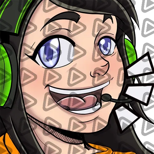 Streamer Female Black Haired - LOL (Orange) - Emote