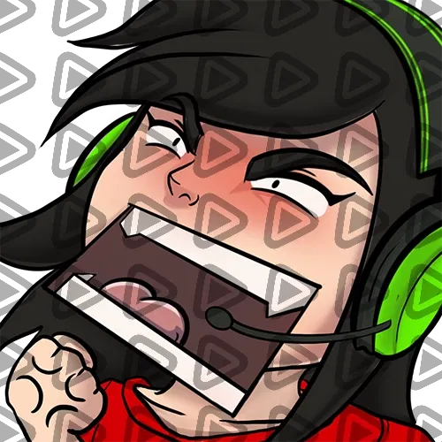 Streamer Female Black Haired - RAGE (Red) - Emote