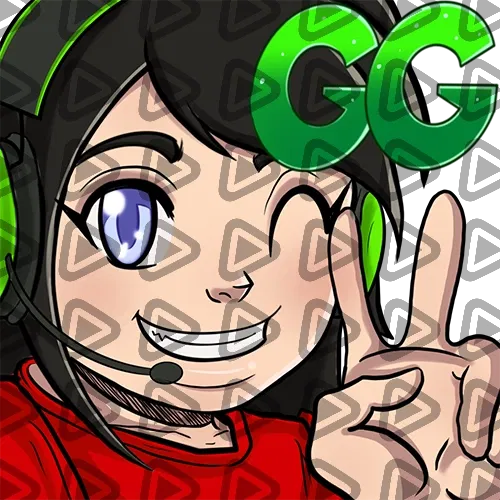 Streamer Female Black Haired - GG (Red) - Emote