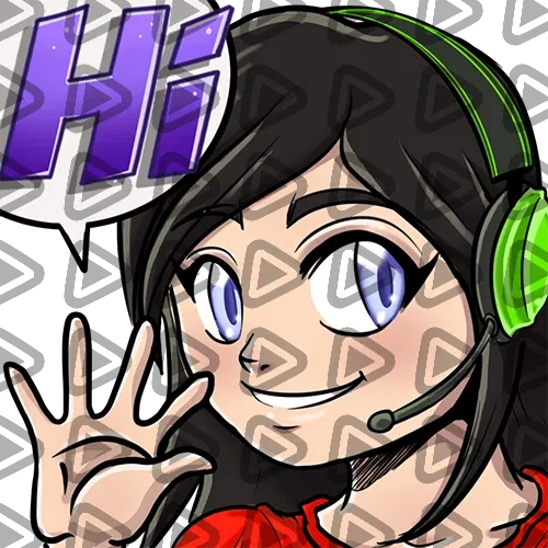 Streamer Female Black Haired - HI (Red) - Emote