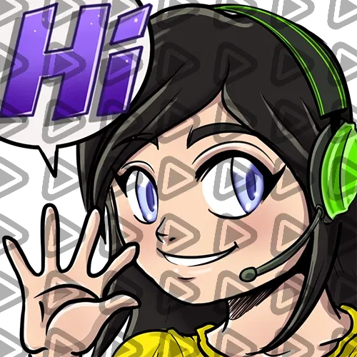 Streamer Female Black Haired - HI (Yellow) - Emote