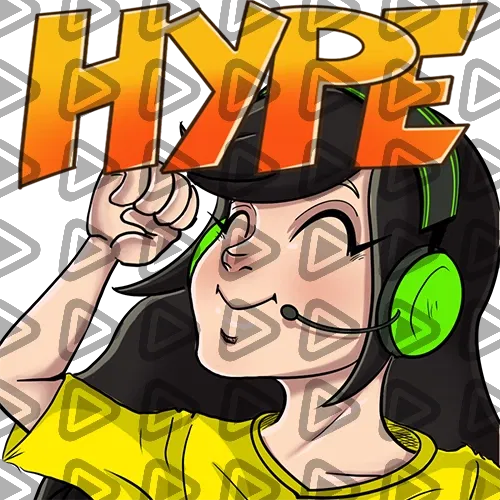 Streamer Female Black Haired - HYPE (Yellow) - Emote