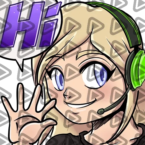 Streamer Female Blonde - HI (Black) - Emote