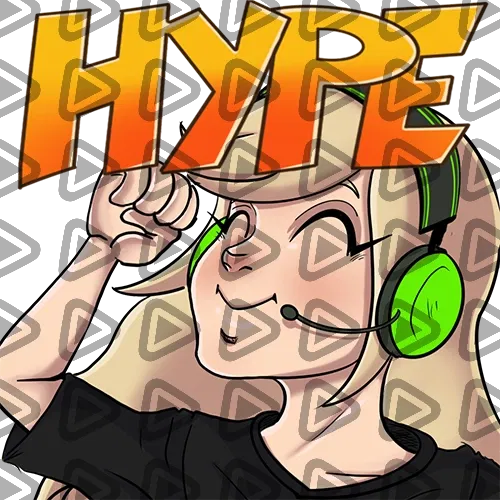 Streamer Female Blonde - HYPE (Black) - Emote