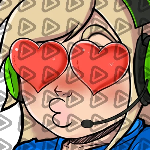 Streamer Female Blonde - LOVE (Blue) - Emote