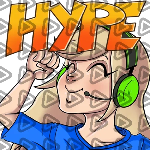 Streamer Female Blonde - HYPE (Blue) - Emote
