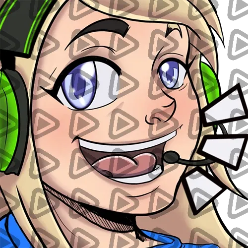 Streamer Female Blonde - LOL (Blue) - Emote