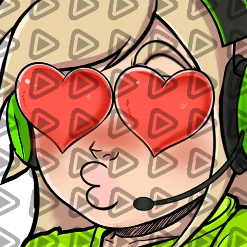 Streamer Female Blonde - LOVE (Green) - Emote