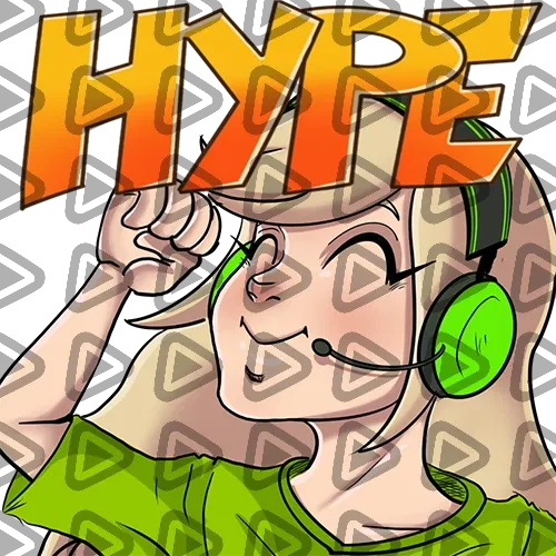 Streamer Female Blonde - HYPE (Green) - Emote