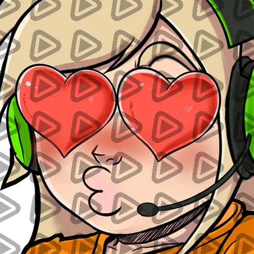 Streamer Female Blonde - LOVE (Orange) - Emote