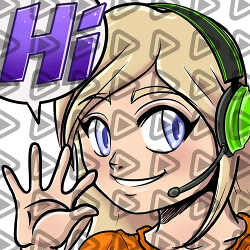 Streamer Female Blonde - HI (Orange) - Emote