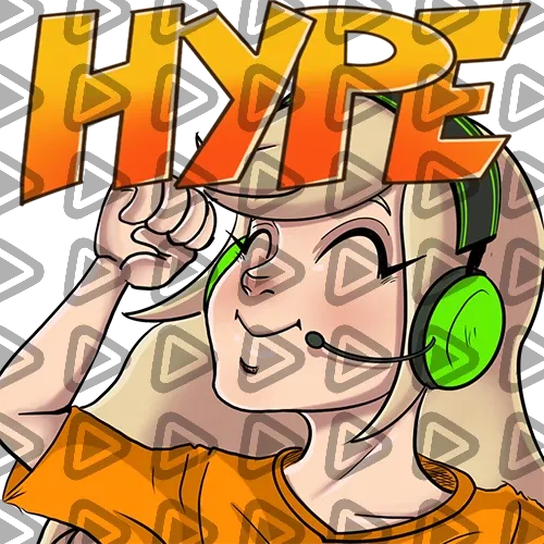Streamer Female Blonde - HYPE (Orange) - Emote