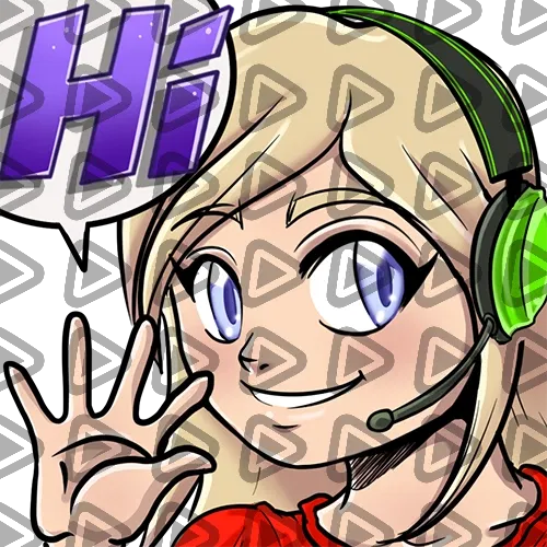 Streamer Female Blonde - HI (Red) - Emote