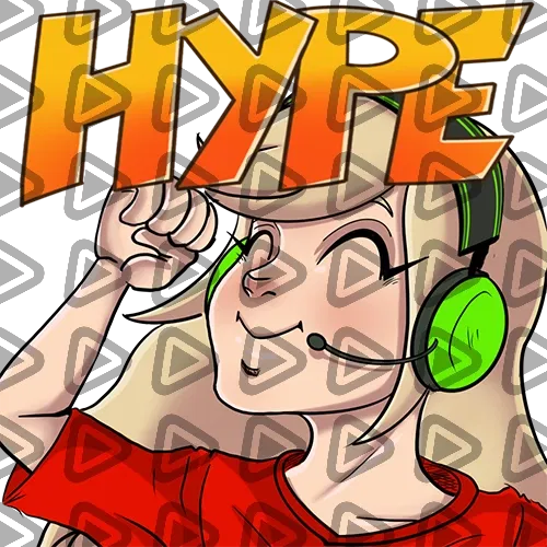 Streamer Female Blonde - HYPE (Red) - Emote